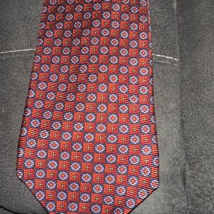 Red and Blue Patterned Tie Robert Talbott